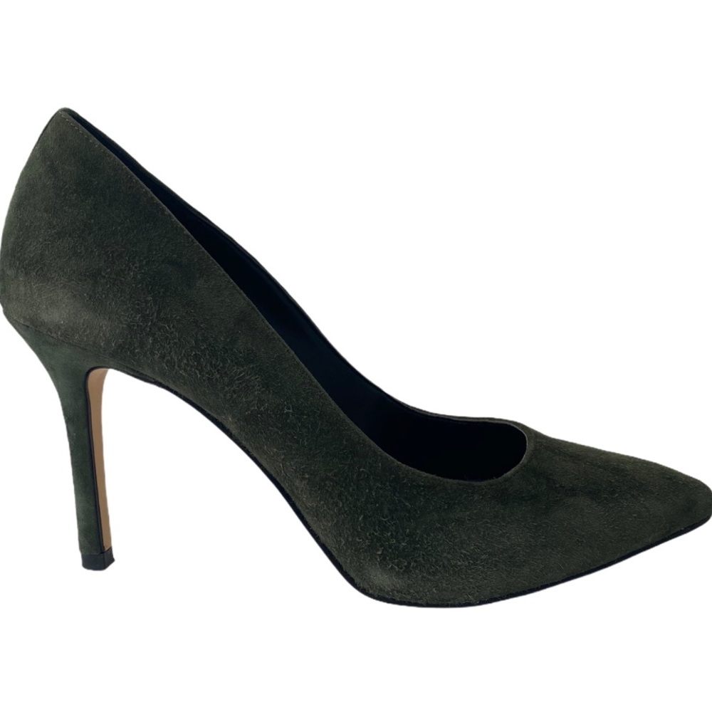 Lord & Taylor Suede Green Pointed Toe Mid Heel Size 7.5